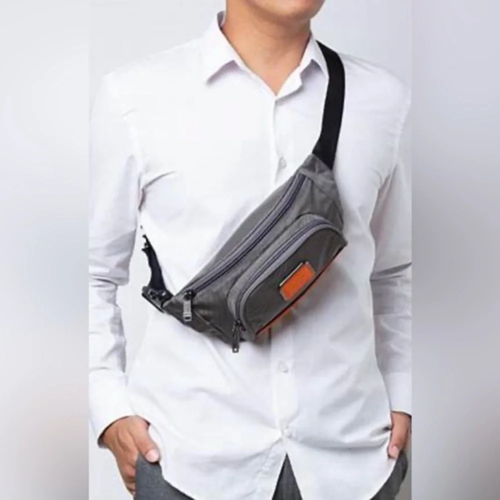 TUMI GEN 4.3 Nylon Fanny Waist Pack in Charcoal Gray Orange NEW with Tags